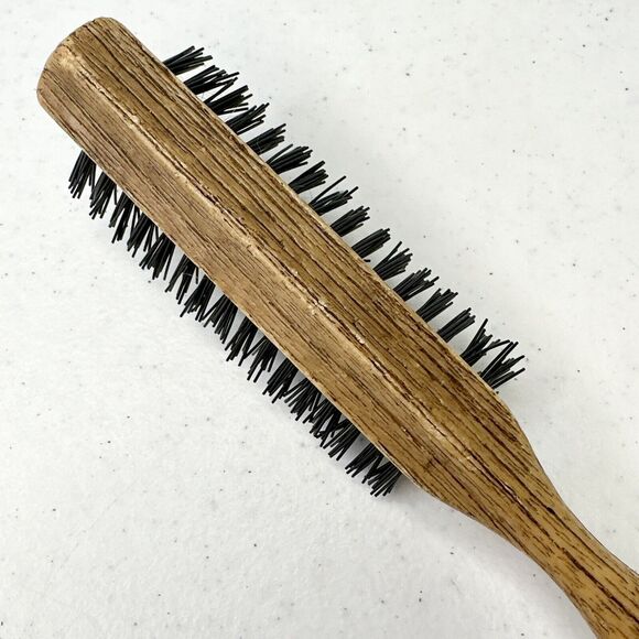 VTG Goody Faux Wood Grain Pattern Hair BRUSH Nylon Bristles Thumb Grip Handle - Picture 7 of 9
